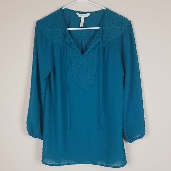 Matilda Jane Green/Blue Sheer Blouse - Picture 1 of 6